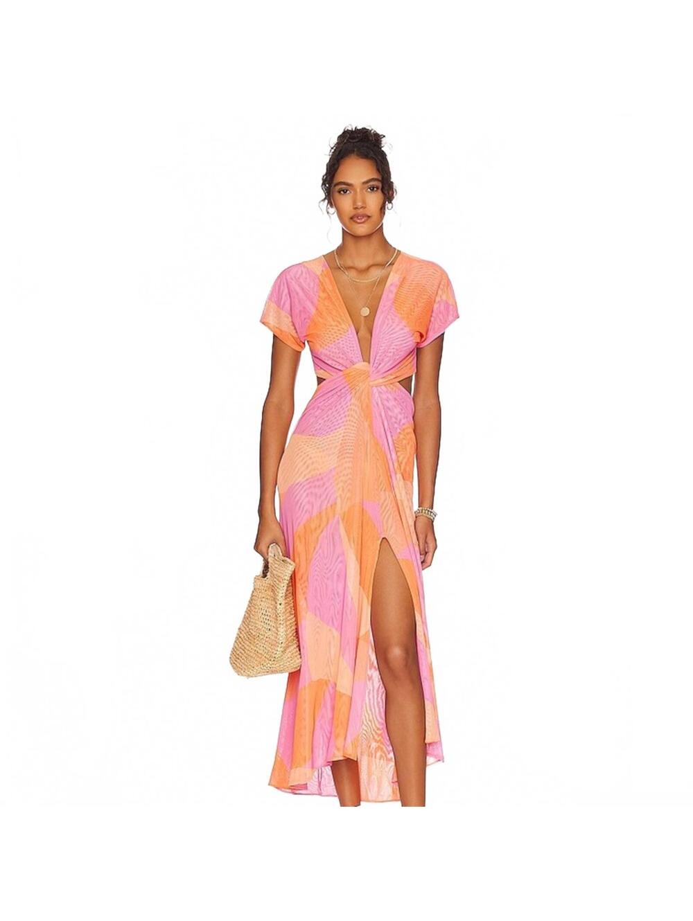 Vix Paula Hermanny Martinica Loop Midi Revolve Swimsuit Cover Up Dress Beach M